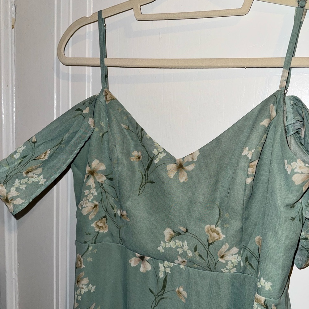 Worn once briefly - Birdy Grey “Le Fleur” Floral Green Bridesmaids Dress - Picture 7 of 8